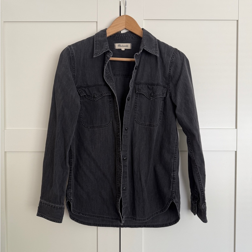 Madewell black denim button down